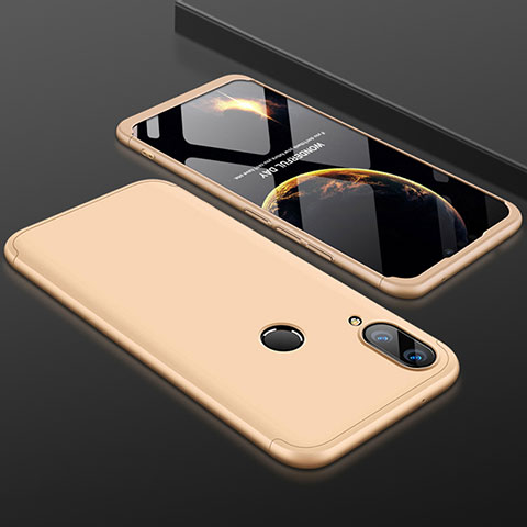 Funda Dura Plastico Rigida Carcasa Mate Frontal y Trasera 360 Grados para Huawei Enjoy 9 Plus Oro