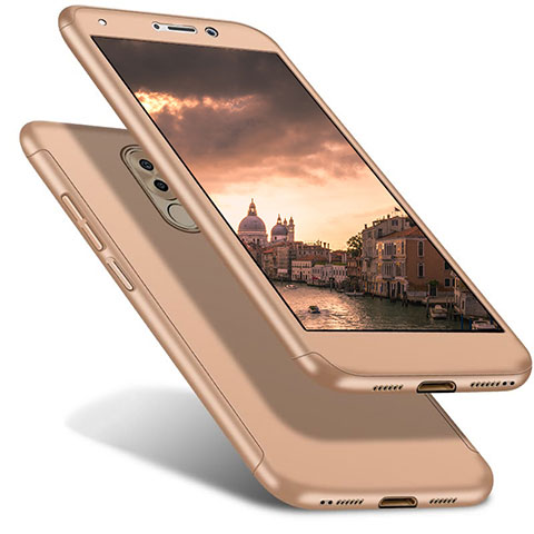 Funda Dura Plastico Rigida Carcasa Mate Frontal y Trasera 360 Grados para Huawei Honor 6X Oro