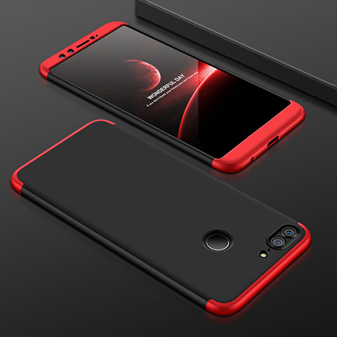 Funda Dura Plastico Rigida Carcasa Mate Frontal y Trasera 360 Grados para Huawei Honor 9 Lite Rojo y Negro