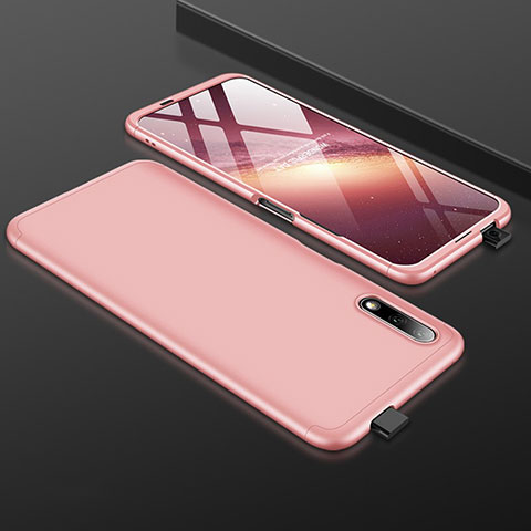 Funda Dura Plastico Rigida Carcasa Mate Frontal y Trasera 360 Grados para Huawei Honor 9X Oro Rosa