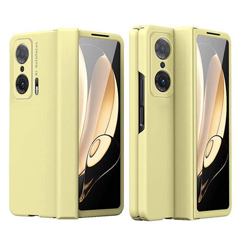 Funda Dura Plastico Rigida Carcasa Mate Frontal y Trasera 360 Grados para Huawei Honor Magic V 5G Amarillo