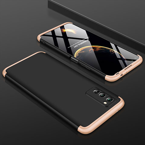 Funda Dura Plastico Rigida Carcasa Mate Frontal y Trasera 360 Grados para Huawei Honor V30 5G Oro y Negro