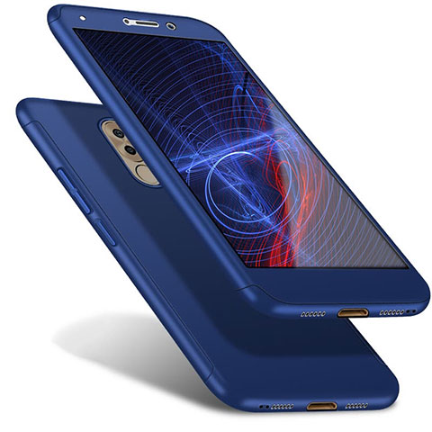 Funda Dura Plastico Rigida Carcasa Mate Frontal y Trasera 360 Grados para Huawei Mate 9 Lite Azul