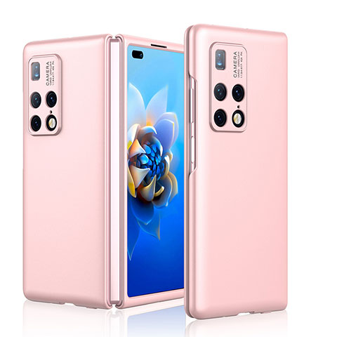 Funda Dura Plastico Rigida Carcasa Mate Frontal y Trasera 360 Grados para Huawei Mate X2 Rosa