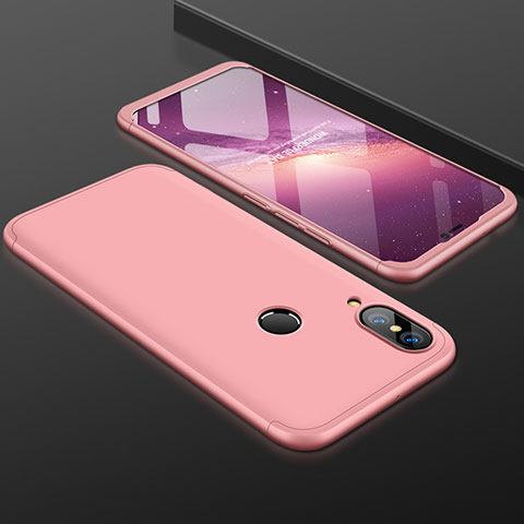 Funda Dura Plastico Rigida Carcasa Mate Frontal y Trasera 360 Grados para Huawei Nova 3e Oro Rosa