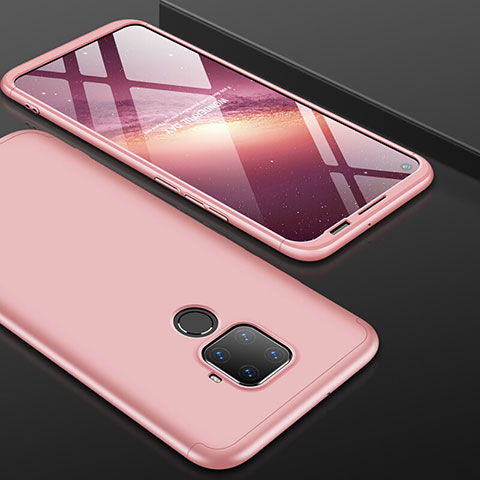 Funda Dura Plastico Rigida Carcasa Mate Frontal y Trasera 360 Grados para Huawei Nova 5i Pro Oro Rosa