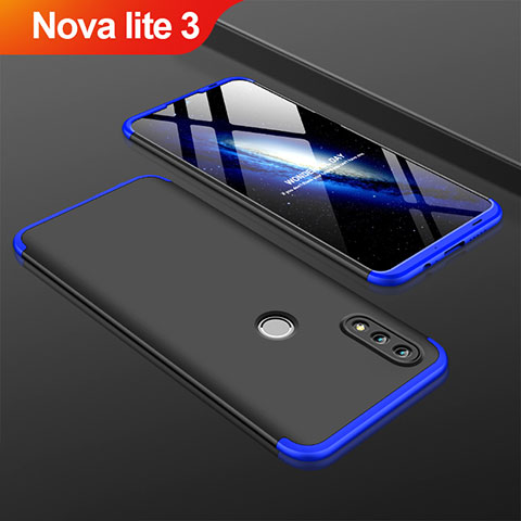 Funda Dura Plastico Rigida Carcasa Mate Frontal y Trasera 360 Grados para Huawei Nova Lite 3 Azul y Negro