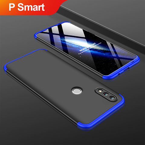 Funda Dura Plastico Rigida Carcasa Mate Frontal y Trasera 360 Grados para Huawei P Smart (2019) Azul y Negro