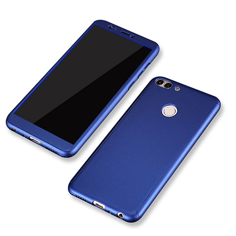 Funda Dura Plastico Rigida Carcasa Mate Frontal y Trasera 360 Grados para Huawei P Smart Azul