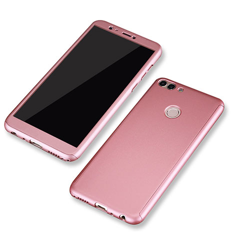 Funda Dura Plastico Rigida Carcasa Mate Frontal y Trasera 360 Grados para Huawei P Smart Oro Rosa