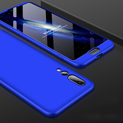 Funda Dura Plastico Rigida Carcasa Mate Frontal y Trasera 360 Grados para Huawei P20 Pro Azul