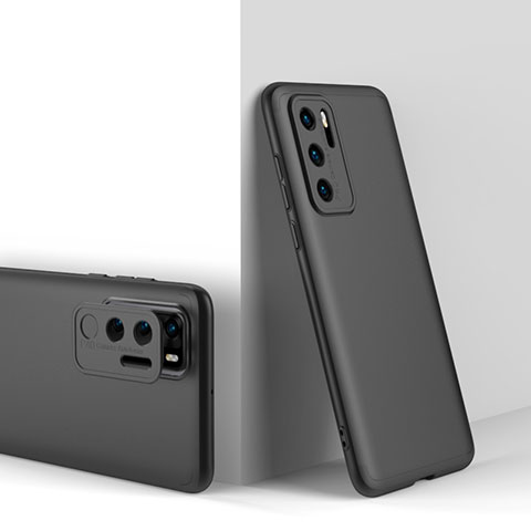 Funda Dura Plastico Rigida Carcasa Mate Frontal y Trasera 360 Grados para Huawei P40 Negro