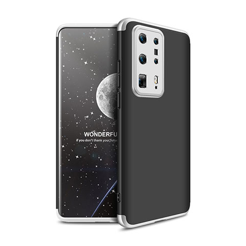 Funda Dura Plastico Rigida Carcasa Mate Frontal y Trasera 360 Grados para Huawei P40 Pro+ Plus Plata