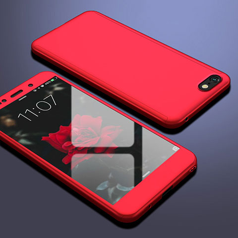 Funda Dura Plastico Rigida Carcasa Mate Frontal y Trasera 360 Grados para Huawei Y5 (2018) Rojo