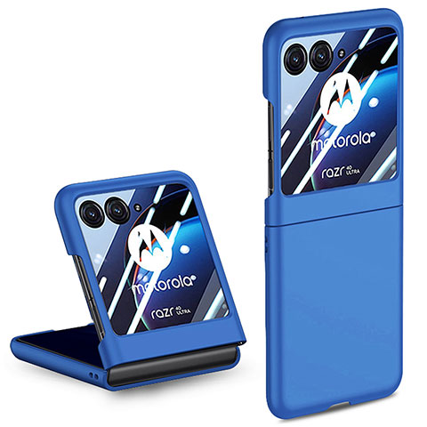 Funda Dura Plastico Rigida Carcasa Mate Frontal y Trasera 360 Grados para Motorola Moto Razr 40 Ultra 5G Azul