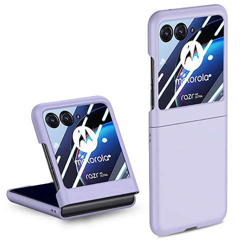 Funda Dura Plastico Rigida Carcasa Mate Frontal y Trasera 360 Grados para Motorola Moto Razr 40 Ultra 5G Morado