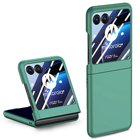 Funda Dura Plastico Rigida Carcasa Mate Frontal y Trasera 360 Grados para Motorola Moto Razr 40 Ultra 5G Verde