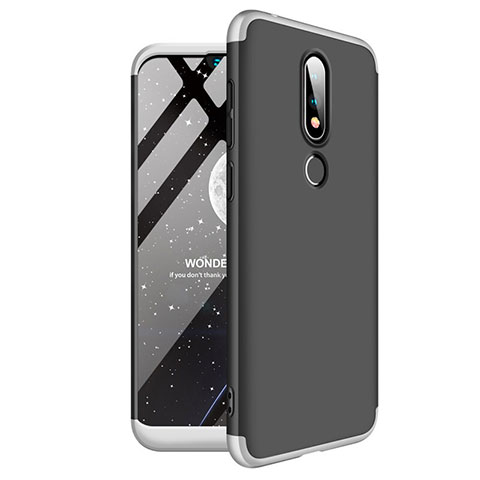 Funda Dura Plastico Rigida Carcasa Mate Frontal y Trasera 360 Grados para Nokia X6 Plata