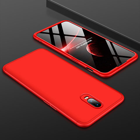 Funda Dura Plastico Rigida Carcasa Mate Frontal y Trasera 360 Grados para OnePlus 6T Rojo