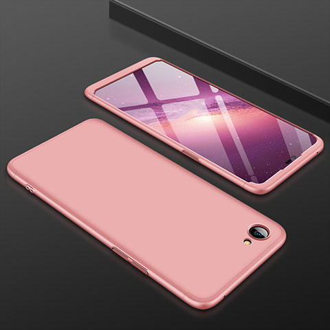 Funda Dura Plastico Rigida Carcasa Mate Frontal y Trasera 360 Grados para Oppo A3 Oro Rosa