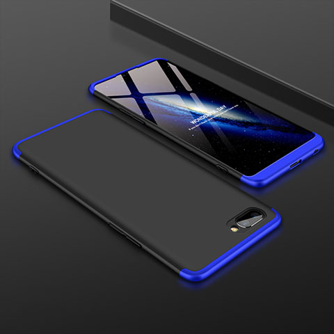 Funda Dura Plastico Rigida Carcasa Mate Frontal y Trasera 360 Grados para Oppo A5 Azul y Negro