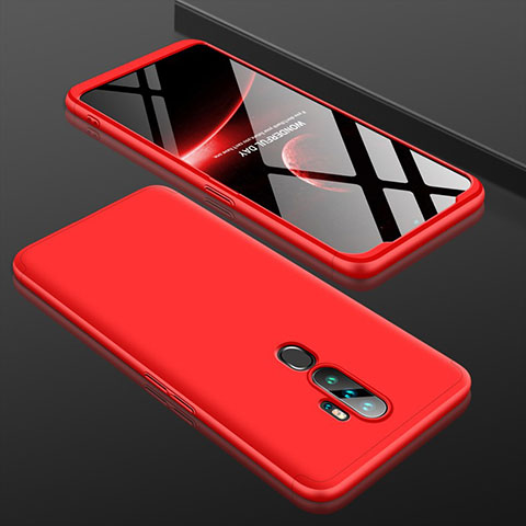 Funda Dura Plastico Rigida Carcasa Mate Frontal y Trasera 360 Grados para Oppo A9 (2020) Rojo