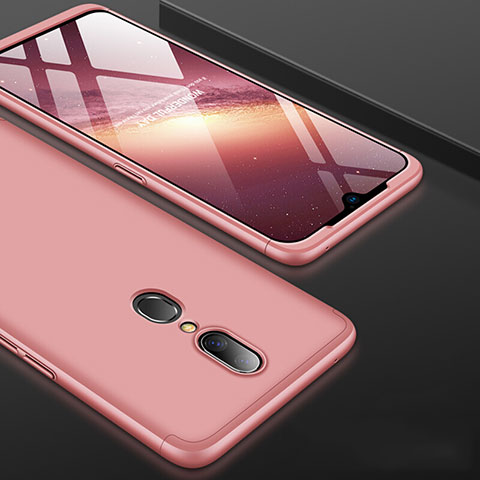 Funda Dura Plastico Rigida Carcasa Mate Frontal y Trasera 360 Grados para Oppo A9 Oro Rosa