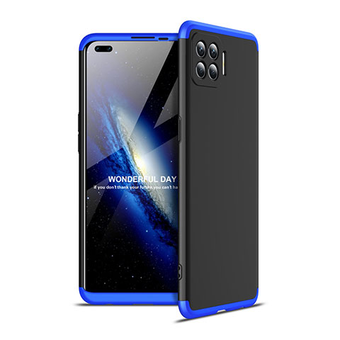 Funda Dura Plastico Rigida Carcasa Mate Frontal y Trasera 360 Grados para Oppo F17 Pro Azul y Negro