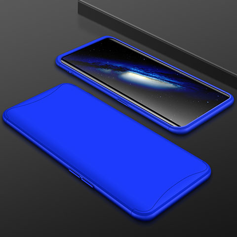 Funda Dura Plastico Rigida Carcasa Mate Frontal y Trasera 360 Grados para Oppo Find X Azul