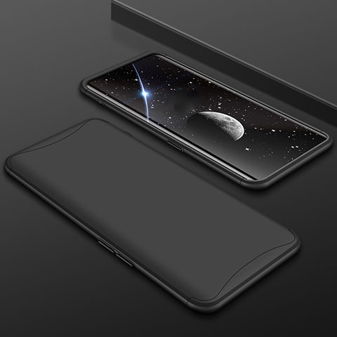 Funda Dura Plastico Rigida Carcasa Mate Frontal y Trasera 360 Grados para Oppo Find X Super Flash Edition Negro