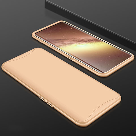 Funda Dura Plastico Rigida Carcasa Mate Frontal y Trasera 360 Grados para Oppo Find X Super Flash Edition Oro