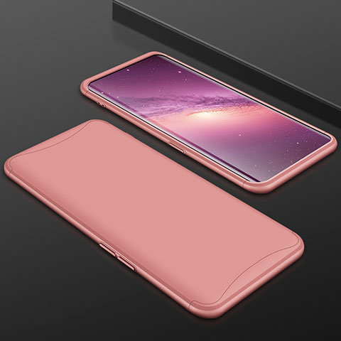 Funda Dura Plastico Rigida Carcasa Mate Frontal y Trasera 360 Grados para Oppo Find X Super Flash Edition Oro Rosa