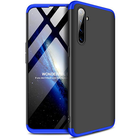 Funda Dura Plastico Rigida Carcasa Mate Frontal y Trasera 360 Grados para Oppo K5 Azul y Negro