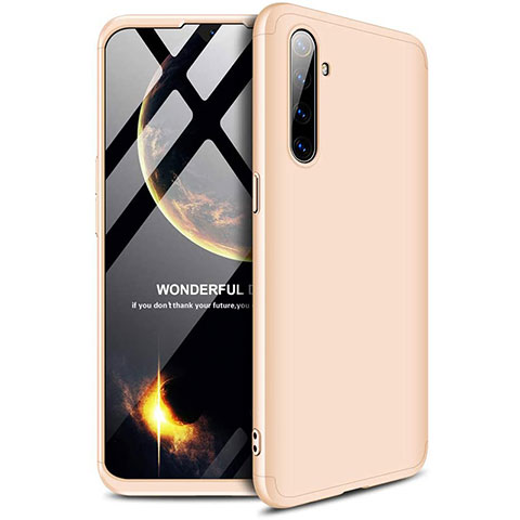 Funda Dura Plastico Rigida Carcasa Mate Frontal y Trasera 360 Grados para Oppo K5 Oro