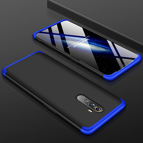 Funda Dura Plastico Rigida Carcasa Mate Frontal y Trasera 360 Grados para Oppo Reno Ace Azul y Negro