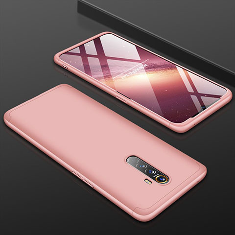 Funda Dura Plastico Rigida Carcasa Mate Frontal y Trasera 360 Grados para Oppo Reno Ace Oro Rosa