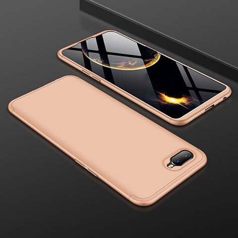 Funda Dura Plastico Rigida Carcasa Mate Frontal y Trasera 360 Grados para Oppo RX17 Neo Oro