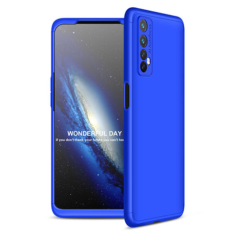 Funda Dura Plastico Rigida Carcasa Mate Frontal y Trasera 360 Grados para Realme 7 Azul