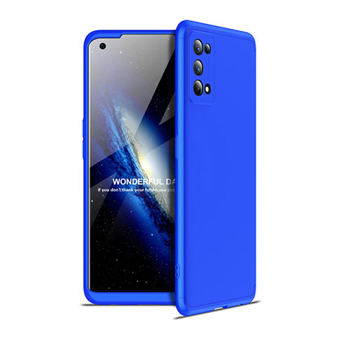 Funda Dura Plastico Rigida Carcasa Mate Frontal y Trasera 360 Grados para Realme 7 Pro Azul