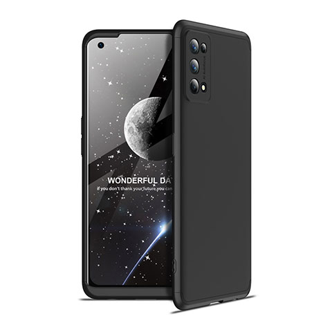 Funda Dura Plastico Rigida Carcasa Mate Frontal y Trasera 360 Grados para Realme 7 Pro Negro