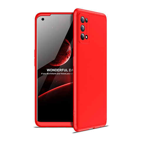 Funda Dura Plastico Rigida Carcasa Mate Frontal y Trasera 360 Grados para Realme 7 Pro Rojo