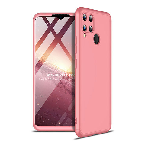 Funda Dura Plastico Rigida Carcasa Mate Frontal y Trasera 360 Grados para Realme C15 Oro Rosa