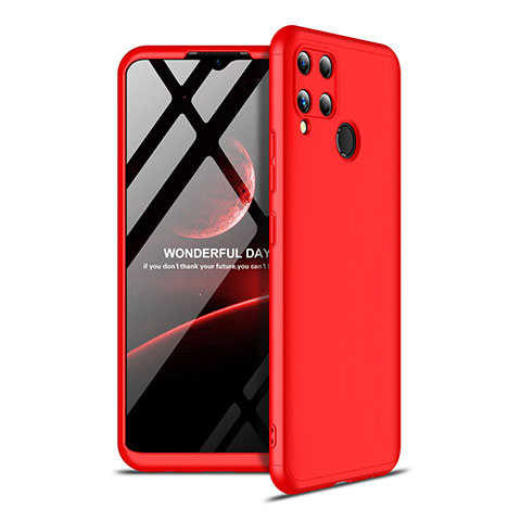 Funda Dura Plastico Rigida Carcasa Mate Frontal y Trasera 360 Grados para Realme C15 Rojo