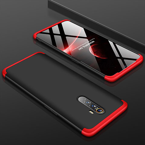 Funda Dura Plastico Rigida Carcasa Mate Frontal y Trasera 360 Grados para Realme X2 Pro Rojo y Negro