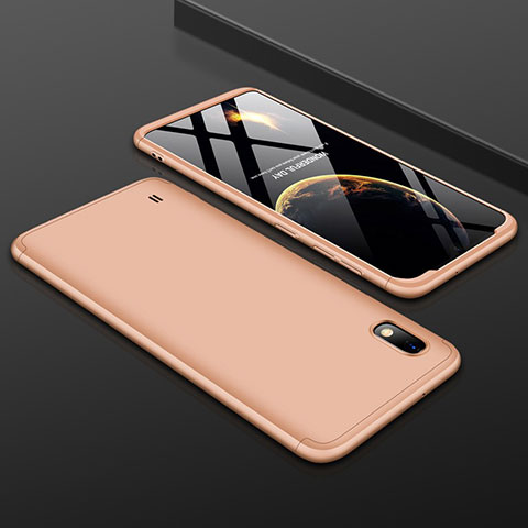 Funda Dura Plastico Rigida Carcasa Mate Frontal y Trasera 360 Grados para Samsung Galaxy A10 Oro