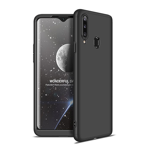 Funda Dura Plastico Rigida Carcasa Mate Frontal y Trasera 360 Grados para Samsung Galaxy A20s Negro