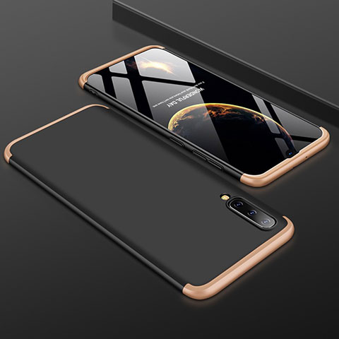 Funda Dura Plastico Rigida Carcasa Mate Frontal y Trasera 360 Grados para Samsung Galaxy A30S Oro y Negro