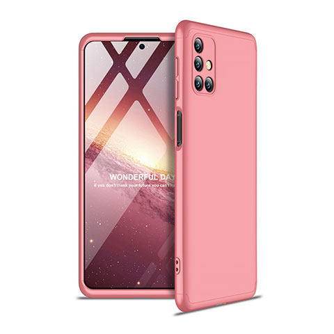 Funda Dura Plastico Rigida Carcasa Mate Frontal y Trasera 360 Grados para Samsung Galaxy M31s Oro Rosa