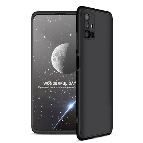 Funda Dura Plastico Rigida Carcasa Mate Frontal y Trasera 360 Grados para Samsung Galaxy M51 Negro