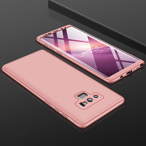 Funda Dura Plastico Rigida Carcasa Mate Frontal y Trasera 360 Grados para Samsung Galaxy Note 9 Oro Rosa